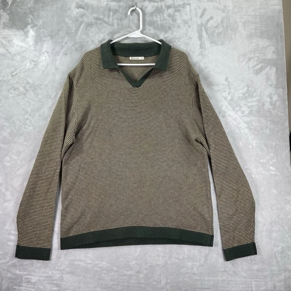 Marine Layer Sweater Polo Shirt Mens XL Liam Long Sleeve Pullover Knit Cozy